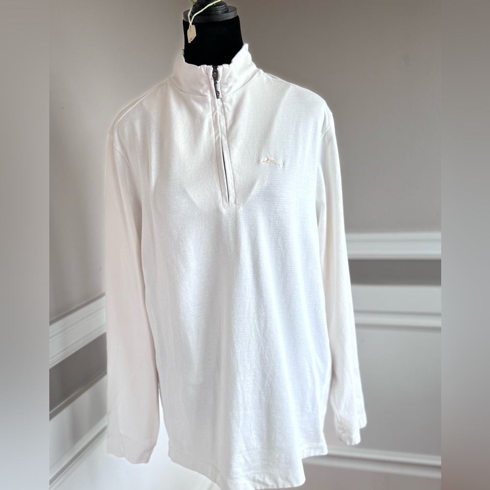 TOMMY BAHAMA COSTA VERA HALF ZIP cream size small